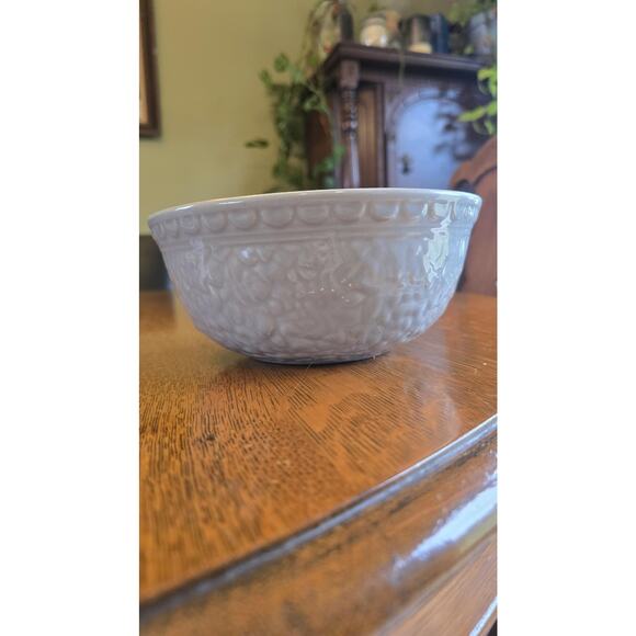 Vintage Haeger Pottery Gray Embossed Mixing Serving Bowl USA 69 Decorative - Picture 5 of 7